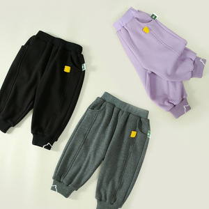 Winter New Children's Pants Unibody Plush for Boys and Girls
